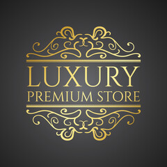 Luxury logo design in gold color