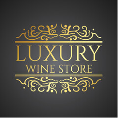 Luxury logo design in gold color