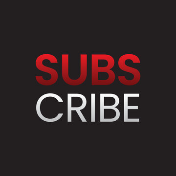 Youtube channel subscribe button logo with black background to make it easier for viewers can be used for youtubers