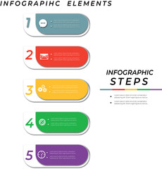 Infographic template for business process steps
