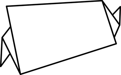 Line style modern abstract sale banner in creative form. Hipster graphic contour rectangle shape promo sticker. Outline vector illustration with marketing print.