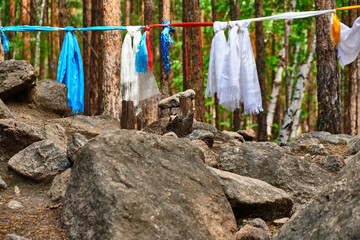 Datsan - Palace of the goddess Yanzhima on a clear summer day, Barguzinskaya Valley, Buryatia, Russia.