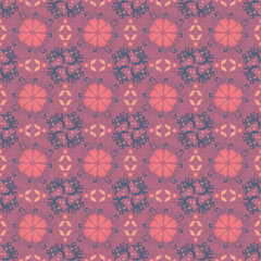 Nature Seamless Pattern Garden Floral Background Damask Plant Aboriginal Ornament Art