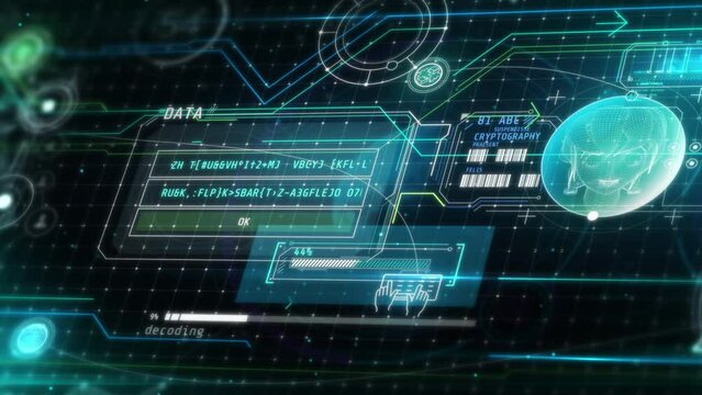 Flowing stream of digital data with NFT and code.