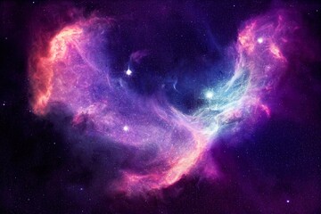 Fototapeta na wymiar A unicorn silhouette in a galaxy nebula cloud. Illustration concept.
