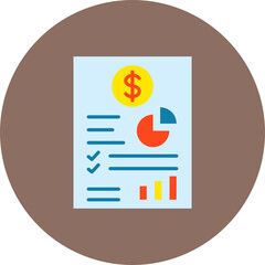Business Report Multicolor Circle Flat Icon