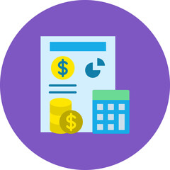 Budget Multicolor Circle Flat Icon