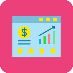 Ratings Multicolor Round Corner Flat Icon