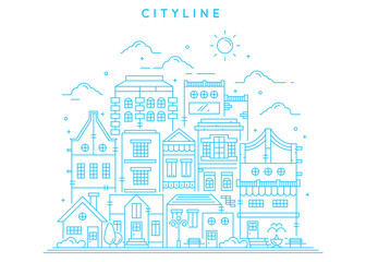Fototapeta premium City line illustration design