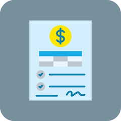 Invoice Multicolor Round Corner Flat Icon