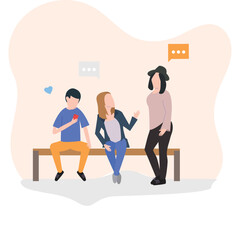 Illustration of people discussing