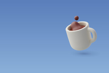 3d Vector coffee cup. Тakeaway Сoffee or tea, Coffee to go concept.