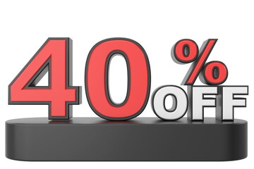 3D forty percent off. 40% off. 40% sale.