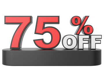 Seventy five percent off. 75% off. 75% sale.