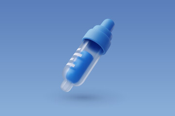 3d Vector Dropper bottle, Scientific technology and chemistry Concept.
