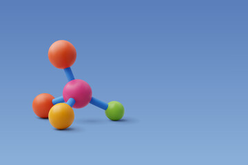  3d Vector Molecule, Scientific banner for medicine, Biology, Chemistry and science concept.