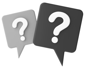 Question mark. Frequently Asked Questions (FAQ). 3D illustration.