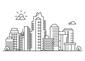 Obraz premium City line illustration design