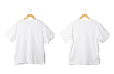 White Oversize T shirt mockup hanging, Realistic t-shirt.
