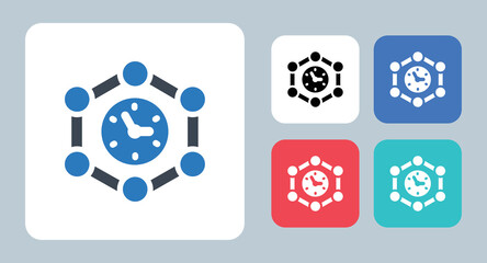 Time process icon - vector illustration . Time, process, workflow, plan, Management, work, working, hour, clock, Timeline, Project, sign, symbol, flat, icons .