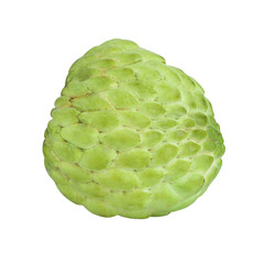 Fototapeta premium Sugar apple or custard apple whole ripe exotic tropical fruit isolated on a white background