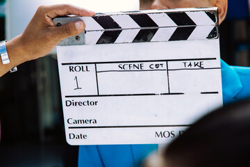 behind the scene, Film Slate on set