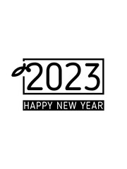 Happy New year 2023 invitation design template. Vector illustration for greeting card, flyers, poster.