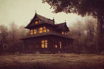 Fototapeta premium An old enchanted palace house