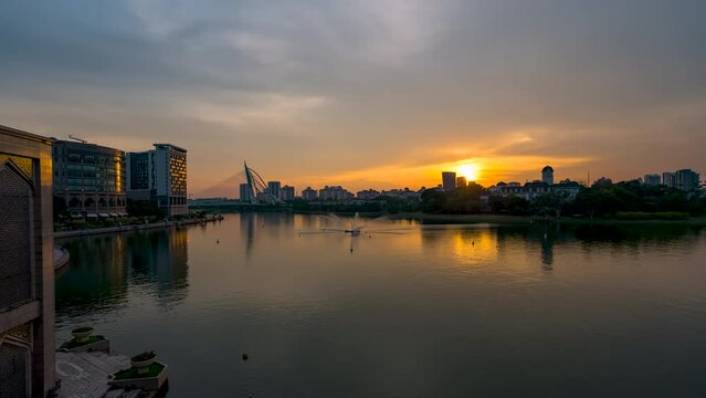  Sunset view of Zenith Hotel overseeing the Sri Wawasan Bridge in Putrajaya.