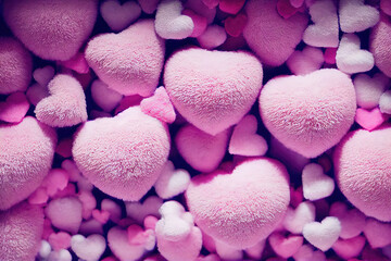 Obraz na płótnie Canvas pink, fluffy, bright and cuddly hearts