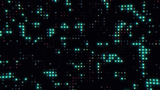 binary code background, green turquoise blue digital background video, green neon light background video, technology background (Loop)