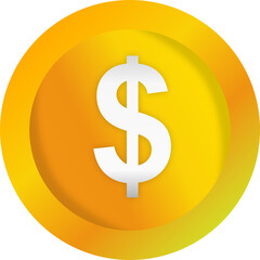 dollar coin sign icon