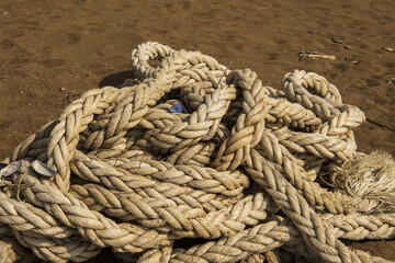 a big rope on the sand