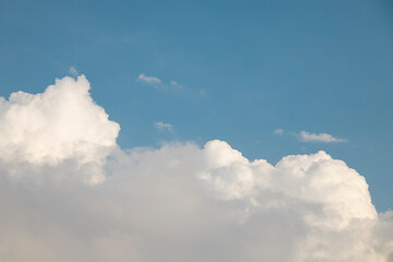 Clouds in the blue sky. Summer blue sky cloud gradient light white background. Beauty clear cloudy in sunshine calm bright winter air background. Gloomy vivid cyan landscape in environment day.