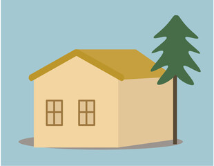 家のイラスト。住宅、一軒家。ベクター素材