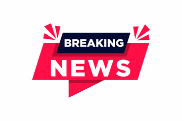 Megaphone with Breaking news speech bubble banner. Loudspeaker. Label for business, marketing and advertising. Vector on isolated background.