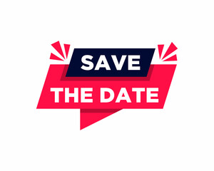 Save The Date Label, save the date speech bubble vector.