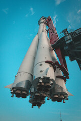Vostock rocket on display at the All-Russian exhibition in Moscow, Russia