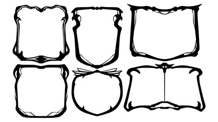 shield and ribbon frame bone set