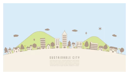 Foto op Plexiglas sustainable city image. cityscape and nature © Kbiscuit