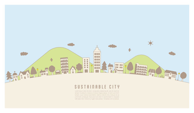 sustainable city image. cityscape and nature