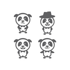 SET OF CUTE PANDA CHARACTER