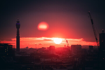 Sunset over the London.