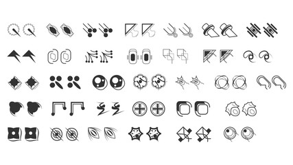 Abstract Set Collection Black Quotemarks Speech Punctuation Excerpt Remarks Icons Vector Design Style