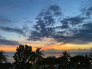 Stunning Sunset on Kuta beach Bali Indonesia. High resolution photo