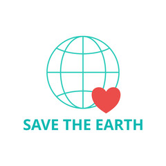 Save the earth vector. Sustainability concept. Flat illustration on white background.