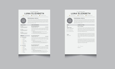 Professional Resume CV Layout with Cover Letter with Yellow Design Set Accents 