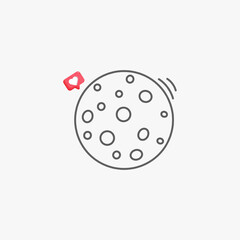 Moon line style icon design illustration