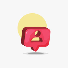 Social media notification user follower icon design illustration
