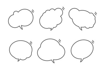 Fototapeta premium Speech bubble line icon collection